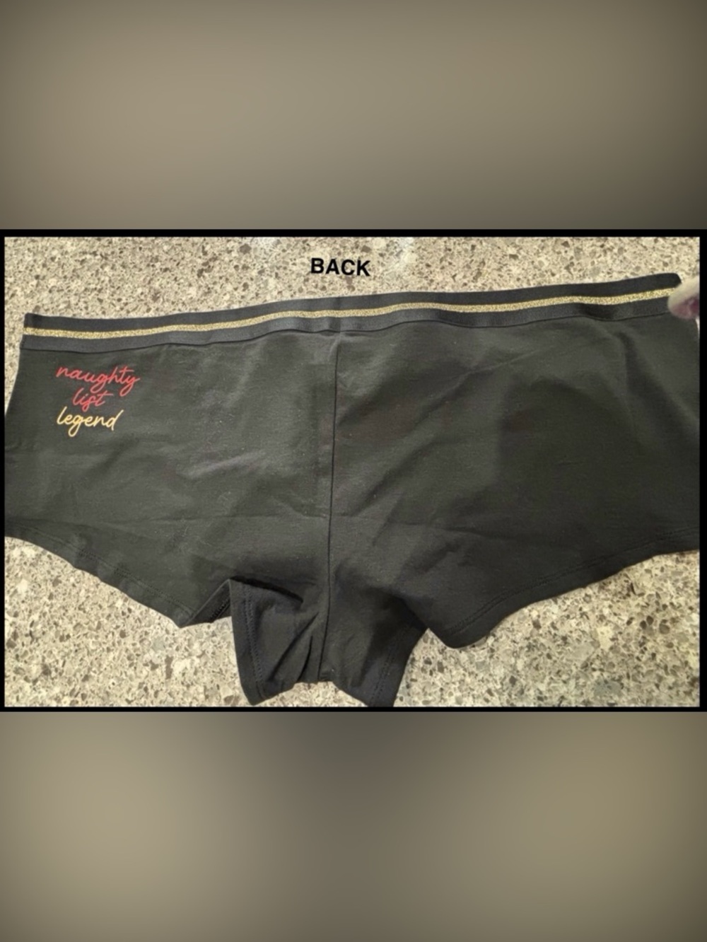 New LANE BRYANT *CACIQUE* Boyfriend Briefs/Cotton Panties  22/24  Black w/ Gold✨